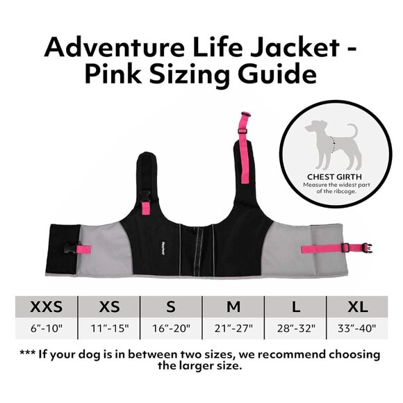 Zippy Paws Adventure Dog Lifejacket, Swimvest, for large dogs XL Pink - Picture 4 of 4
